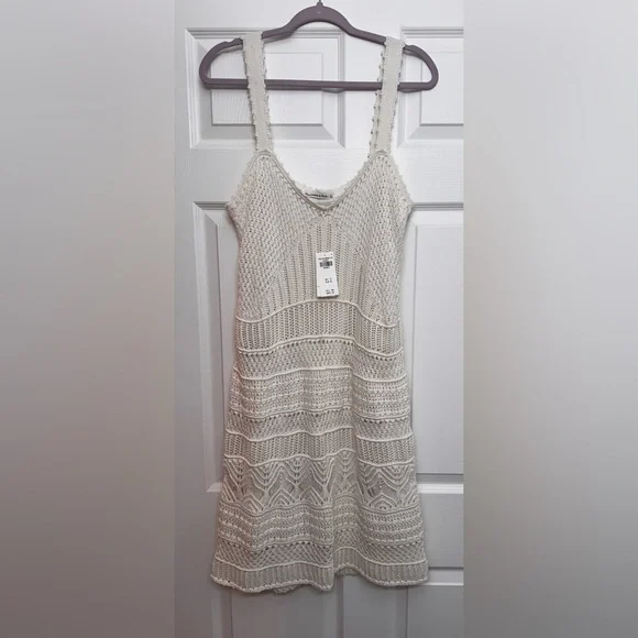 NWT Abercrombie and Fitch Crochet Style Mini Dress Cream
Color XL TALL(44” long) - Picture 10 of 11